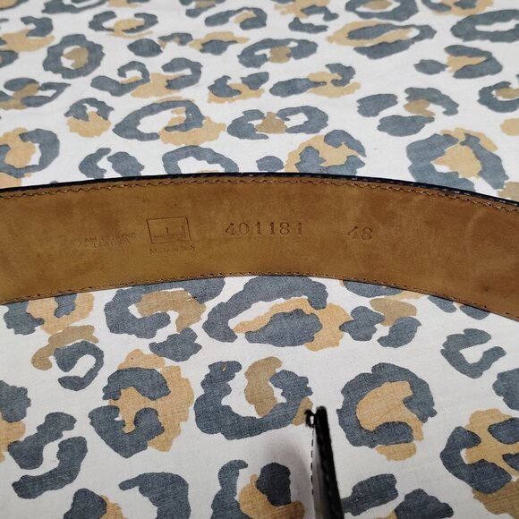 ❤️MOSCHINO GOLD 2 HEART BUCKLES Black Patent Leather Belt Sz 48 32/36 - Picture 7 of 7